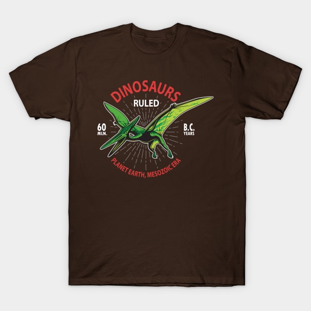 King of the Skies: Pterodactyl in the Darkness T-Shirt by WorldDinosaurs